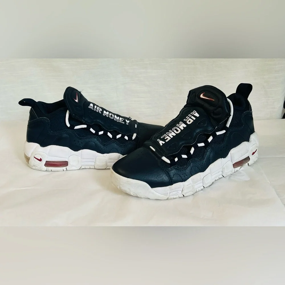 Nike Air Money Youth Obsidian Black Designer Luxury Leather‎ Sneakers